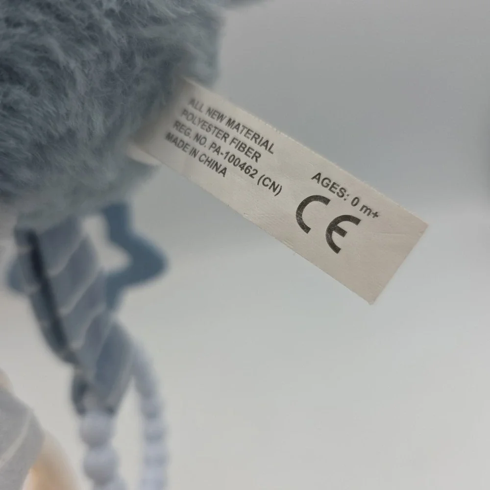 New Dreamgro Blue Puppy Lovey Dog Activity Plush Rattle Crinkle Teether Toy 11